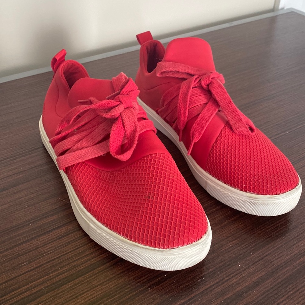 Womens Red Brash Sneakers